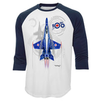 RCAF 100 Legacy CF-18 Demo Hornet Pure Vertical Adult Baseball T-shirt